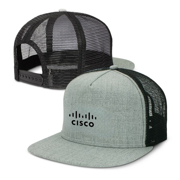 Jackson Flat Peak Trucker Cap - LIGHT GREY/BLACK